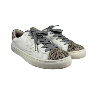 Universal Thread Womens Sneakers White Cheetah Print Lace Up Low Top Size 8